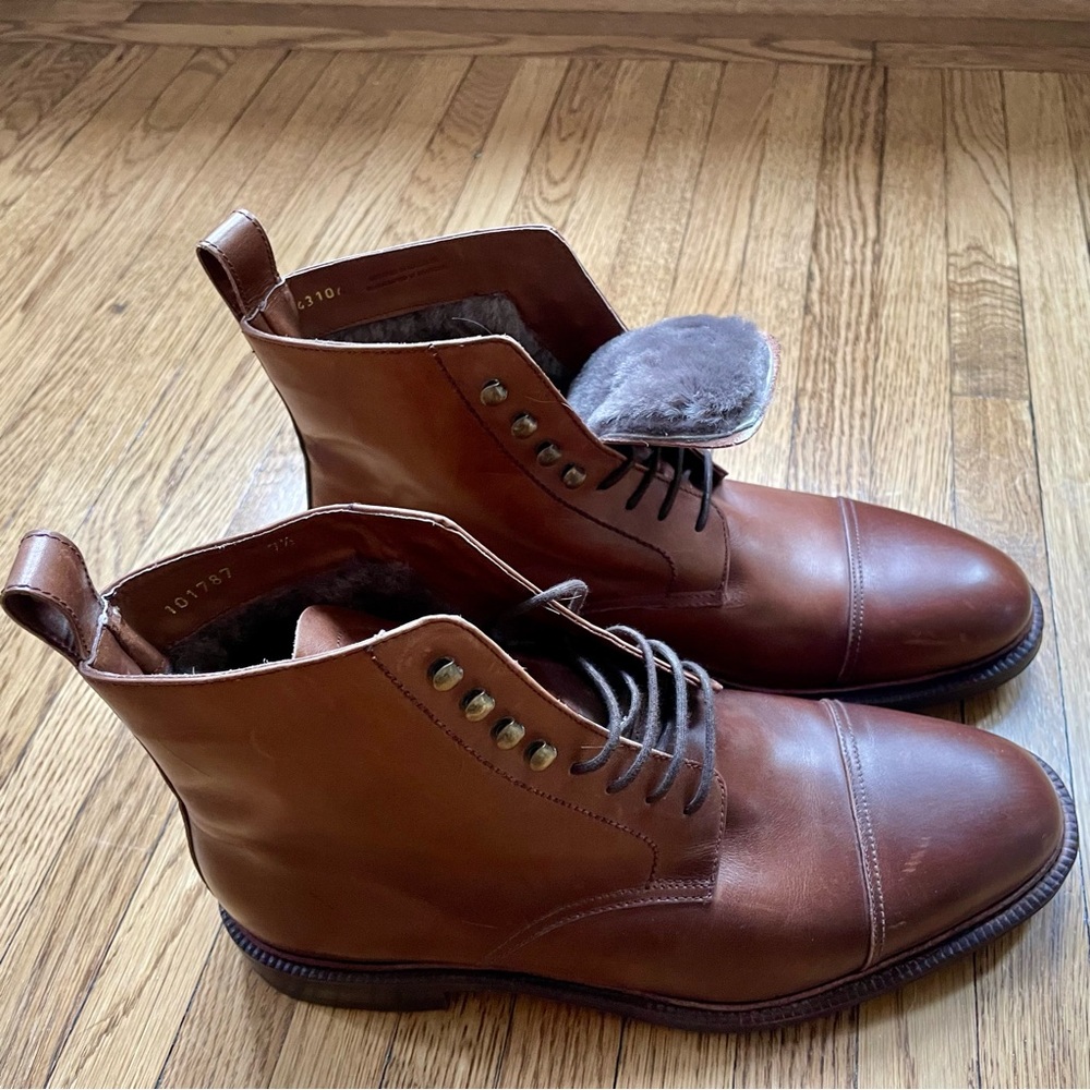 Meermin Oak Antique Calf Shearling lined Boots 7.5UK = 8.5US - Picture 2 of 5